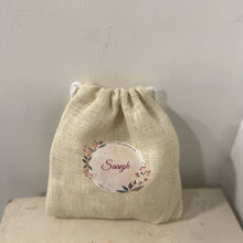 Load image into Gallery viewer, White Jute Potli Draw String Purse Bag