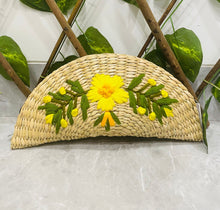 Load image into Gallery viewer, Wicker Straw Handwoven Clutch | Hand-embroidered | Saanjh Exclusive (BIG)
