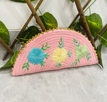 画像をギャラリービューアに読み込む, Wicker Straw Handwoven Clutch | Hand-embroidered | Saanjh Exclusive (BIG)