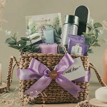 Charger l'image dans la galerie, Panier-cadeau à double poignée en paille ombragée