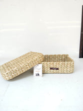 Load image into Gallery viewer, Saanjh Golden Grass Straw Box with Lid