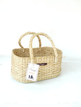 Load image into Gallery viewer, Saanjh Golden Grass Oval Fruit Basket with Handle