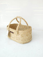 Load image into Gallery viewer, Saanjh Golden Grass Oval Fruit Basket with Handle