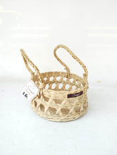 Load image into Gallery viewer, Saanjh Golden Grass Round Basket with Handles - Jhaali Design