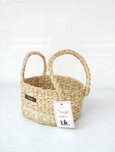 Load image into Gallery viewer, Saanjh Golden Grass Round Basket with Handles
