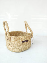 Load image into Gallery viewer, Saanjh Golden Grass Round Basket with Handles