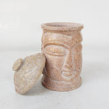 Lade das Bild in den Galerie-Viewer, Saanjh Soft Stone Monk Carved Pen Stand | Gift Item