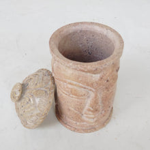 Lade das Bild in den Galerie-Viewer, Saanjh Soft Stone Monk Carved Pen Stand | Gift Item