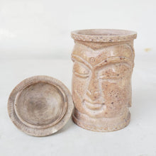 Lade das Bild in den Galerie-Viewer, Saanjh Soft Stone Monk Carved Pen Stand | Gift Item
