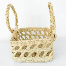 Load image into Gallery viewer, Saanjh Golden Grass Hamper Basket - JHAALI DESIGN - with Handles