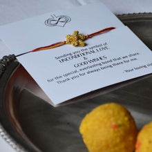 画像をギャラリービューアに読み込む, Floral Thread Roli Rakhi - Adults & Children, Pack of 1 Rakhi + 1 Card