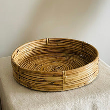 Load image into Gallery viewer, housewarming gifts under 1500 meaningful gift new home decor table top setting tray organizer bohemian gift decor serveware cozy cane woven handwoven tray bamboo natural fiber