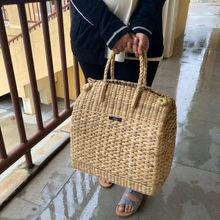 Load image into Gallery viewer, Kauna Wicker Shopping | Weekend Bag, Tiffin Bag