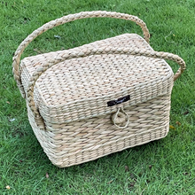 画像をギャラリービューアに読み込む, Kauna Straw Handwoven Bridal Kit Bag | Jewelery Box