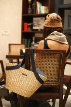 Load image into Gallery viewer, Straw Tote with Hemp Handle | Totes & Handbags, Tiffin Bag