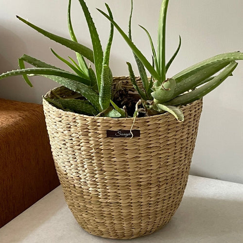 kauna grass fiber natural planter pot for home office interior decoration 