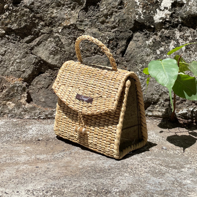 Buy Designer OneOfAKind Straw & Coco Fabric Handbag Saanjh Saanjh India