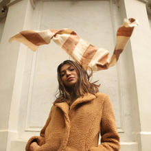 Load image into Gallery viewer, Handloom Cashmere Muffler - Peach Broad Lined