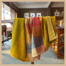 Load image into Gallery viewer, Nanhe Cashmere Luxury Baby Blanket | Marigold Chequered | Handwoven Himalayan

