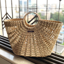 Load image into Gallery viewer, Classy Natural Brunch/Beach Tote Bag, Tiffin Bag