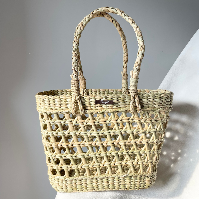 Rahi Water Reed Straw Market Tote, Tiffin Bag