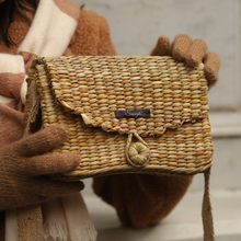 Load image into Gallery viewer, Neutral Straw Sling Bag | Jute Strap