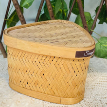 Load image into Gallery viewer, Bamboo Cane Triangle Small Storage Box Container

