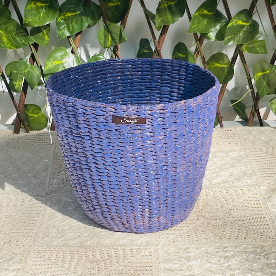 Purple Fiber Planter Pot Sleeve Cone