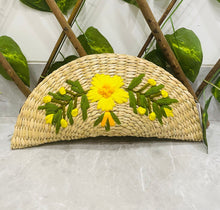 Load image into Gallery viewer, Wicker Straw Handwoven Clutch | Hand-embroidered | Saanjh Exclusive (BIG)

