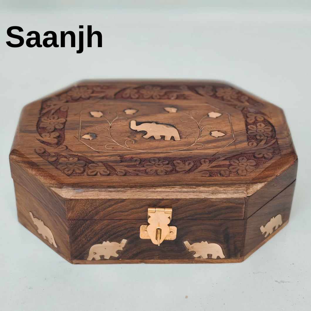 Saanjh Carved Wooden Box