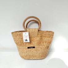 Load image into Gallery viewer, Jute Bag with Cane Handles, Tiffin Bag
