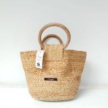 Load image into Gallery viewer, Jute Bag with Cane Handles, Tiffin Bag
