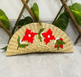 Wicker Straw Handwoven Clutch | Hand-embroidered | Saanjh Exclusive