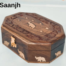 Load image into Gallery viewer, Saanjh Carved Wooden Box
