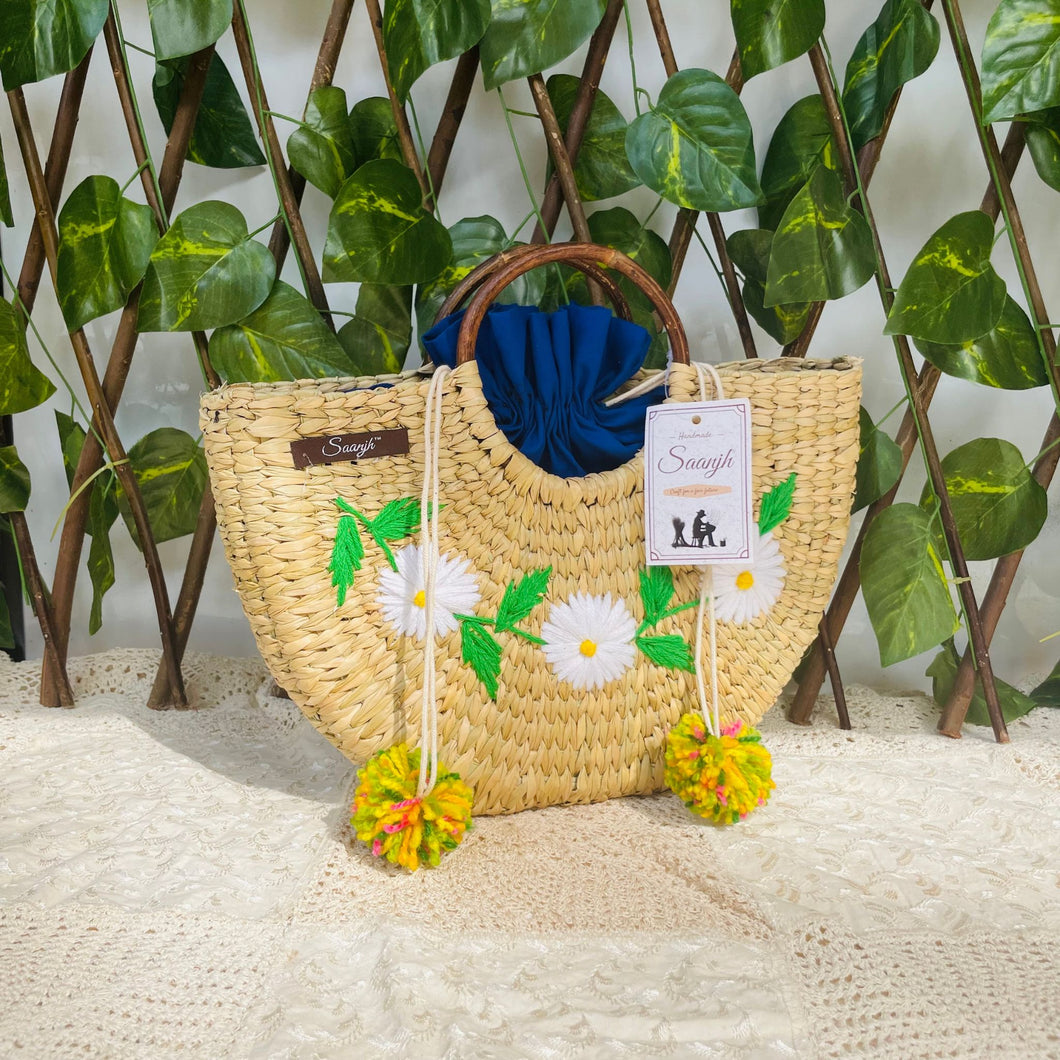 U-Shaped Woven Closing Summer Bag