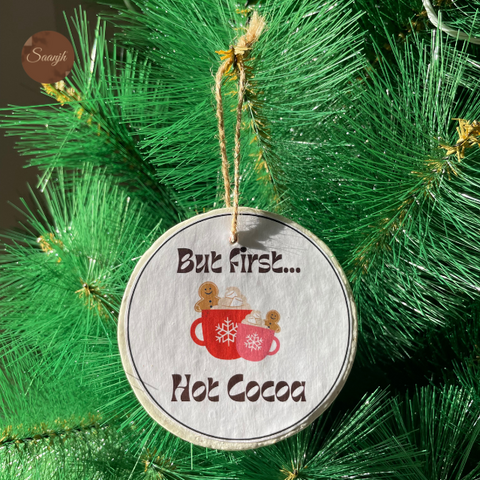 Papier mâché - Ornements de Noël fabriqués à la main et imprimés à la main