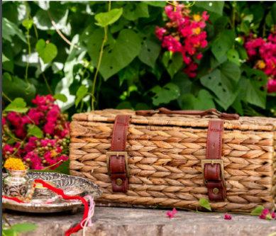 Shaded Straw Vintage Trunk