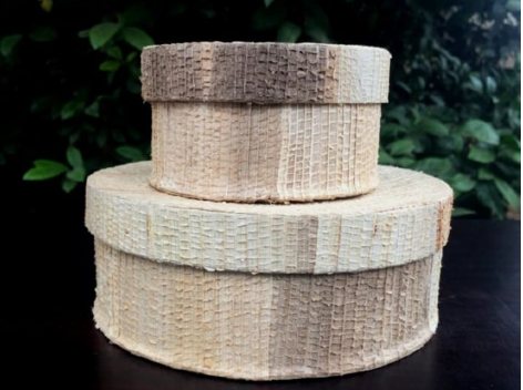 Saanjh Banana Fiber Round Box With Lid