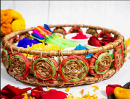 Shaded Starw Rangoli Round Tray