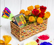 Shaded Straw Rainbow Basket