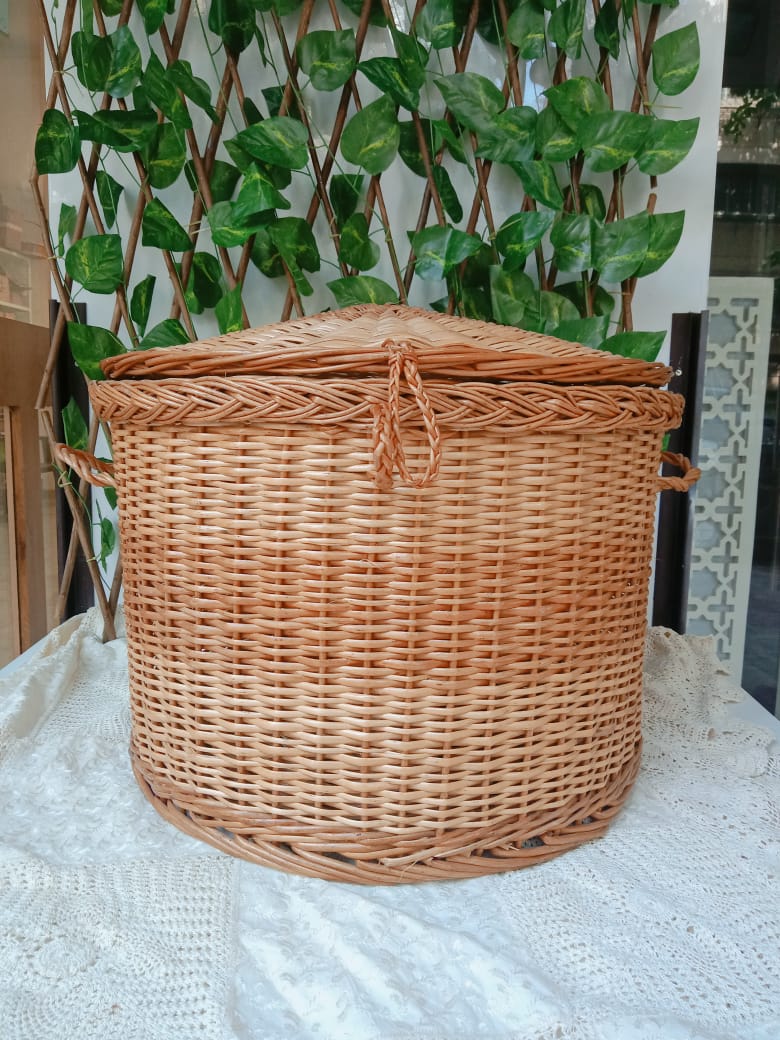 Maga Drum Shape Laundry Basket with Lid - Medium