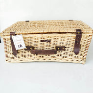 Saanjh Maga Cane Wicker Suticase With Lid and Belt