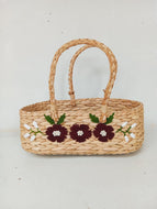 Golden Grass Embroidery Basket
