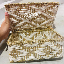 Load image into Gallery viewer, Rope Metal Basket Box with Golden Work
