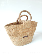 Load image into Gallery viewer, Jute Bag with Cane Handles, Tiffin Bag
