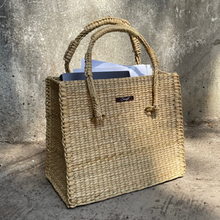 Load image into Gallery viewer, Golden Straw Office Tote for Professionals

