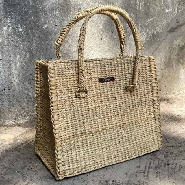 Golden Straw Office Tote for Professionals