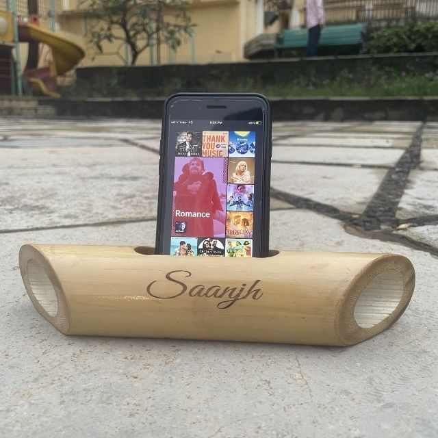 Portable speakers for home online India manufacturer bamboo eco friendly handcrafted branded gift for him her music lover