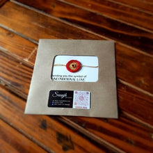 画像をギャラリービューアに読み込む, Thread &amp; Zari Rakhi - Adults &amp; Children, Pack of 1 Rakhi + 1 Card
