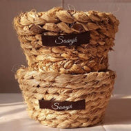 Small mini handwoven indoor planter sleeve India key holder basket shop online www.saanjhindia.com